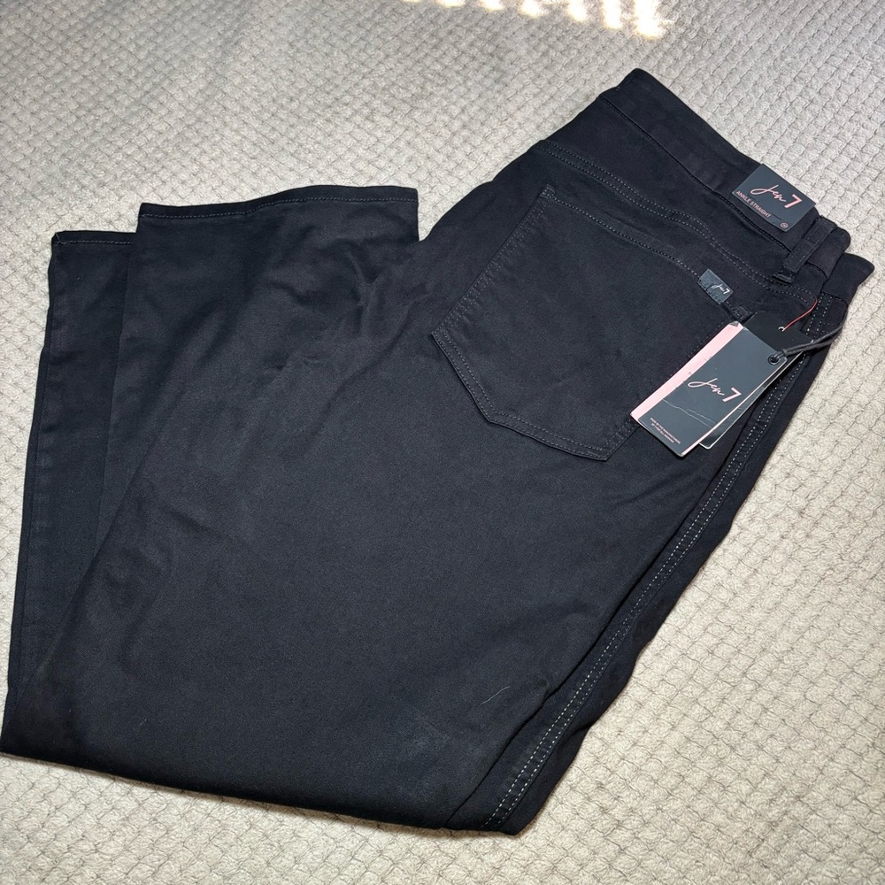 7 for All Mankind Jen7 coated Ankle Straight Jeans Size 20 Black NWT